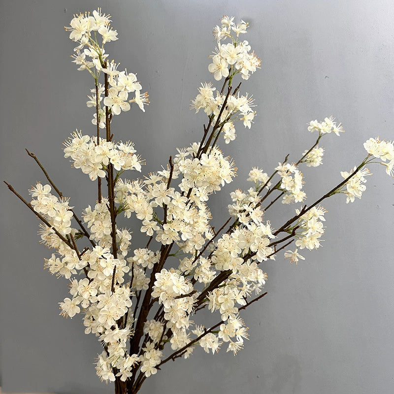 Single Stem Pear Blossom Branch, 43" Silk Artificial Flower, Realistic Home & Event Decor, Indoor Use