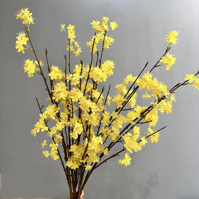 Single Stem Pear Blossom Branch, 43" Silk Artificial Flower, Realistic Home & Event Decor, Indoor Use