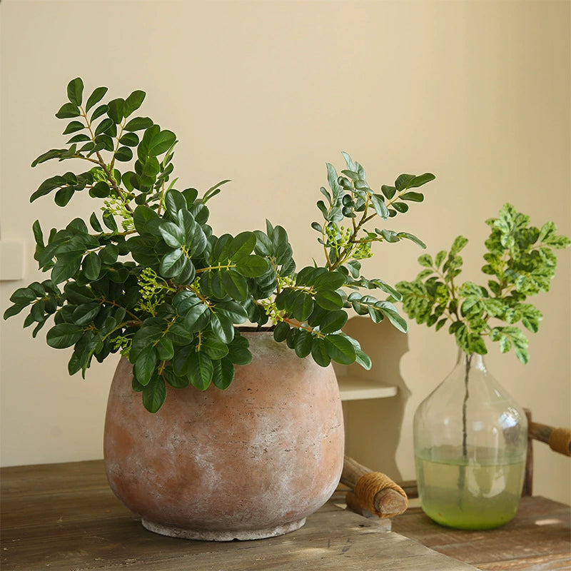 Artificial Snow Leaf Greenery Stem, 28" Long, Modern Indoor Decor for Home, Office, Wedding, and Events