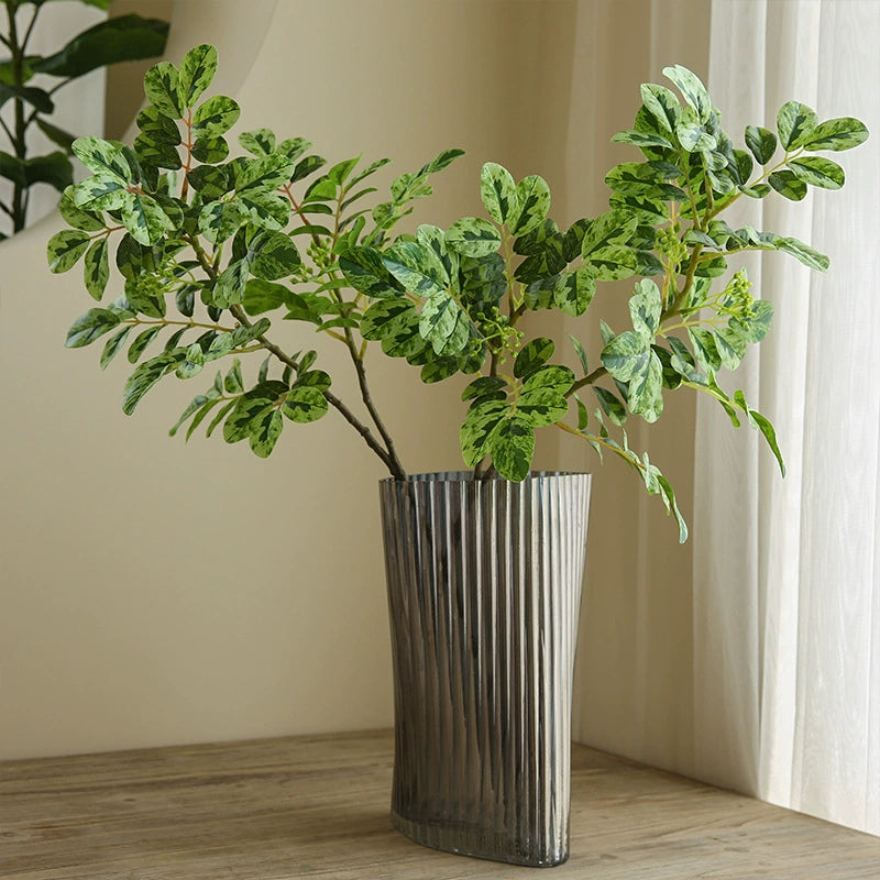 Artificial Snow Leaf Greenery Stem, 28" Long, Modern Indoor Decor for Home, Office, Wedding, and Events