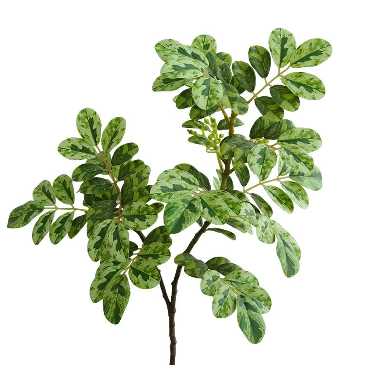 Artificial Snow Leaf Greenery Stem, 28" Long, Modern Indoor Decor for Home, Office, Wedding, and Events