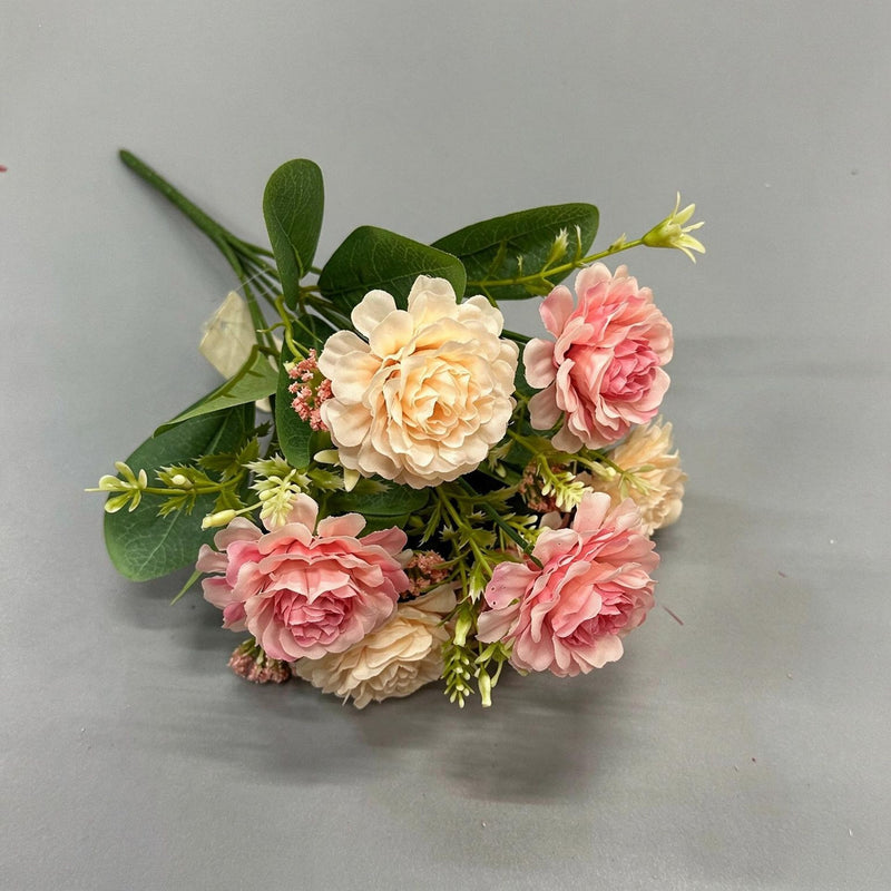 Artificial Peony Bush, 6 Blooms, 13" Tall, Perfect for Weddings, Events, and Home Decor