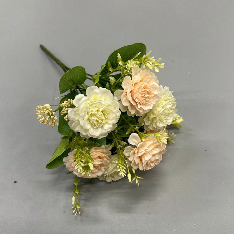 Artificial Peony Bush, 6 Blooms, 13" Tall, Perfect for Weddings, Events, and Home Decor