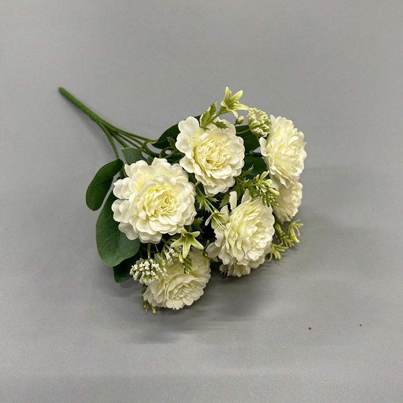 Artificial Peony Bush, 6 Blooms, 13" Tall, Perfect for Weddings, Events, and Home Decor