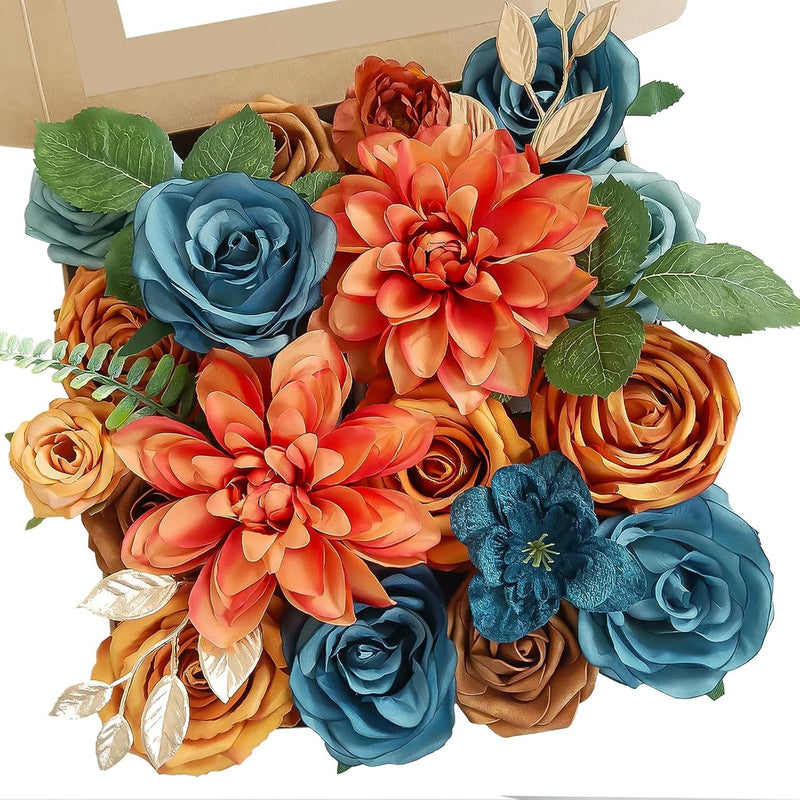 Anna Rose & Dahlia Artificial Flower Heads, Pack of 20, Realistic DIY Wedding Bouquets, Home Decor, Event Styling