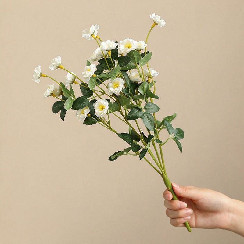 Artificial Silk Rose Bush, 15" Realistic Floral Arrangement for Weddings, Home Decor & Events, Bulk Wholesale Available