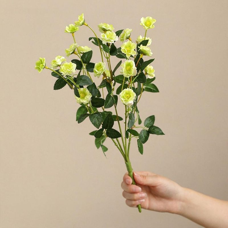 Artificial Silk Rose Bush, 15" Realistic Floral Arrangement for Weddings, Home Decor & Events, Bulk Wholesale Available