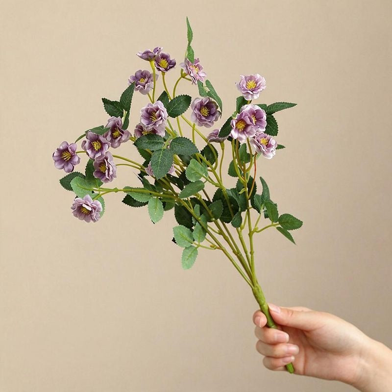 Artificial Silk Rose Bush, 15" Realistic Floral Arrangement for Weddings, Home Decor & Events, Bulk Wholesale Available