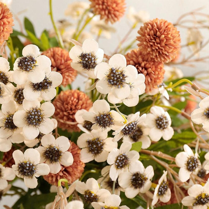 Artificial Dandelion and Plum Blossom Bouquet, 23" Height, Silk Flowers, Perfect for Home Decor, Weddings, and Events