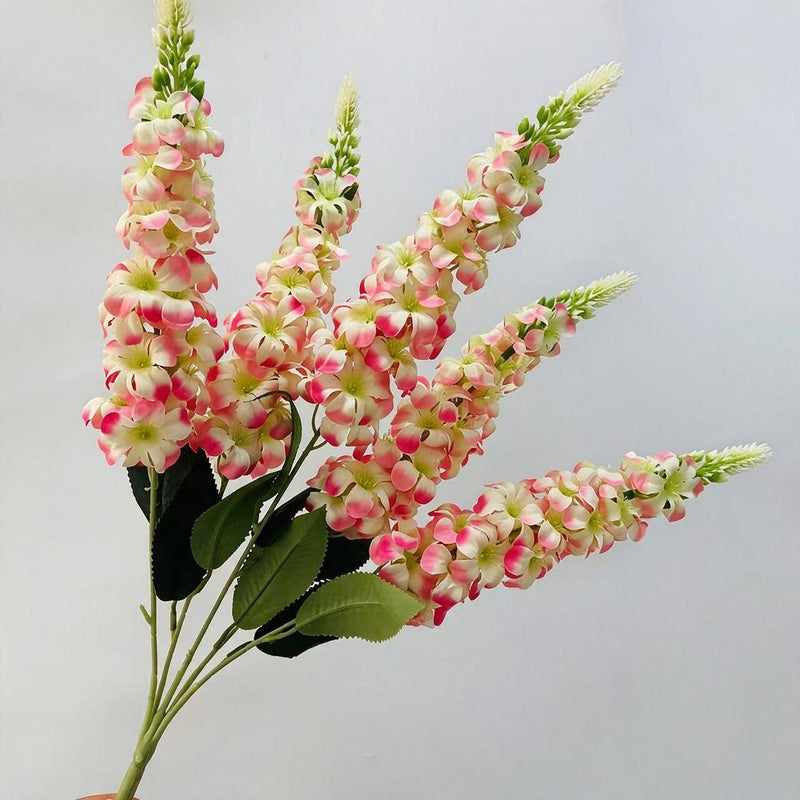 Artificial Golden Grass Delphinium Hyacinth Violet Bouquet, 22" Tall, Silk Flowers for Wedding Decor, Home & Event Styling