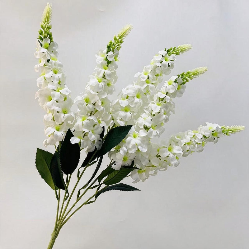 Artificial Golden Grass Delphinium Hyacinth Violet Bouquet, 22" Tall, Silk Flowers for Wedding Decor, Home & Event Styling