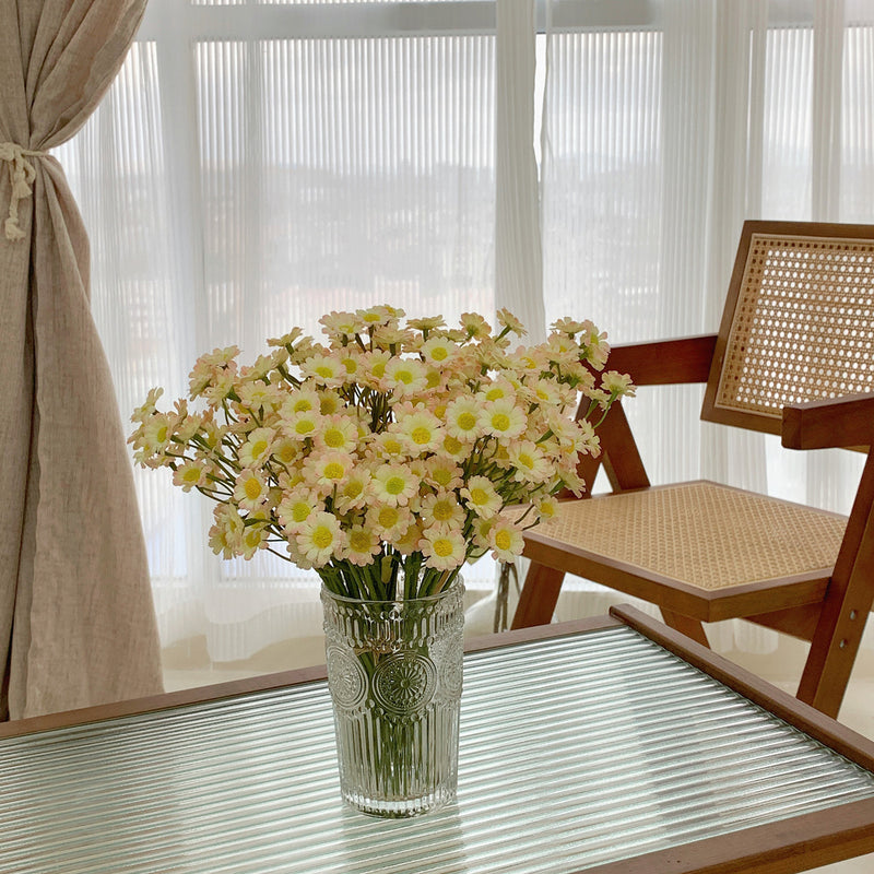Artificial Chamomile Bouquet, Silk Daisy Flowers, 6 Stems, 10" Tall, Perfect for Home Decor, Weddings, Events, Bulk Wholesale Pricing