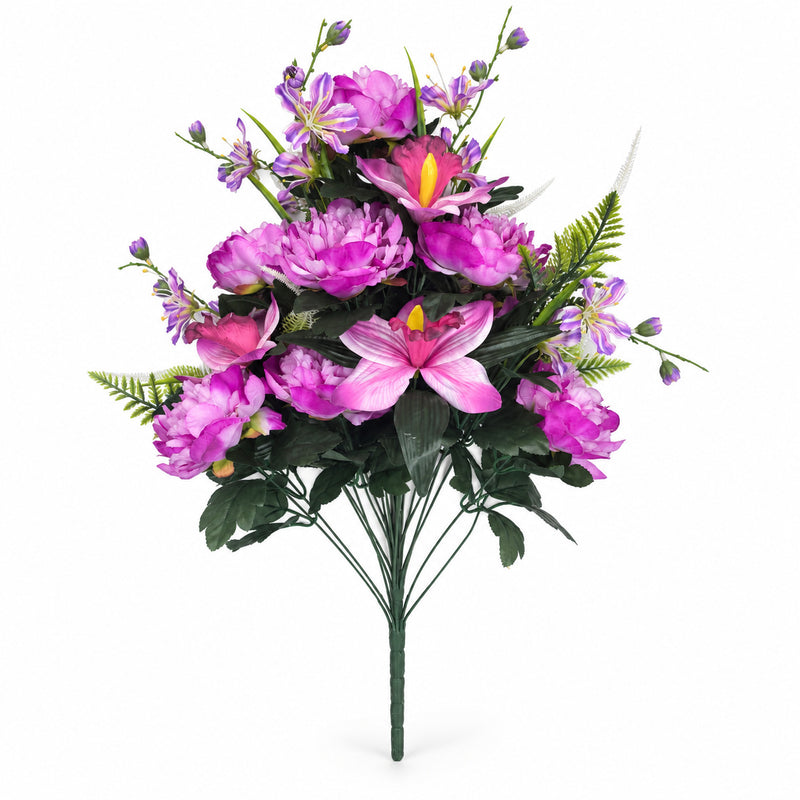 Artificial Peony Lily Bouquet, 26" Tall, 24 Stems, Perfect for Home Decor, Weddings & Events