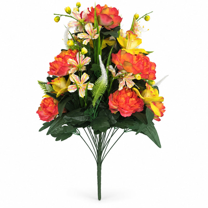 Artificial Peony Lily Bouquet, 26" Tall, 24 Stems, Perfect for Home Decor, Weddings & Events