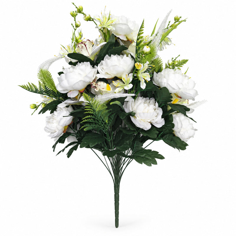 Artificial Peony Lily Bouquet, 26" Tall, 24 Stems, Perfect for Home Decor, Weddings & Events