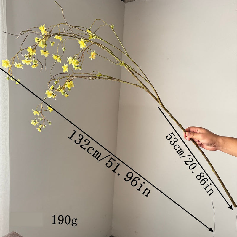 Long Stem Pearl Plum Delphinium Artificial Flower, 52", Silk, White/Blue/Yellow, Wedding, Home Decor, Event Styling