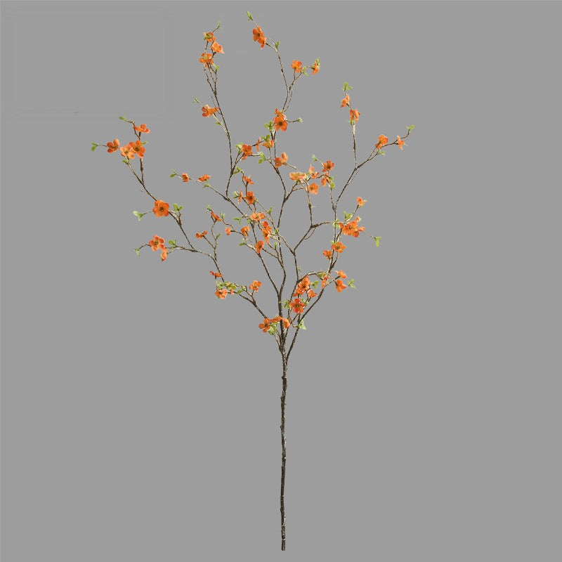 Artificial Wintersweet Stem, 43" Realistic PU Flower Branch with 88 Blooms, Modern Faux Floral Arrangement for Home Decor, Wedding Centerpieces, Commercial Displays