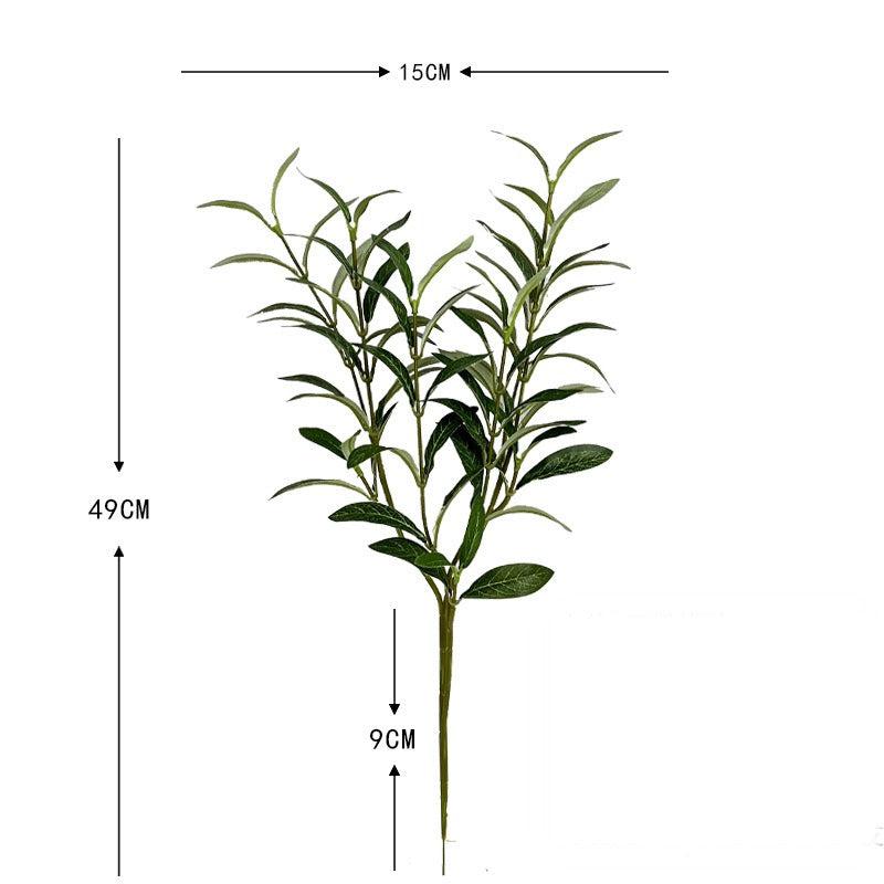 Artificial Olive Leaf Stems, Velvet Material, 49" Length, Set of 720, Perfect for Home Decor, Wedding Arrangements, and Commercial Displays