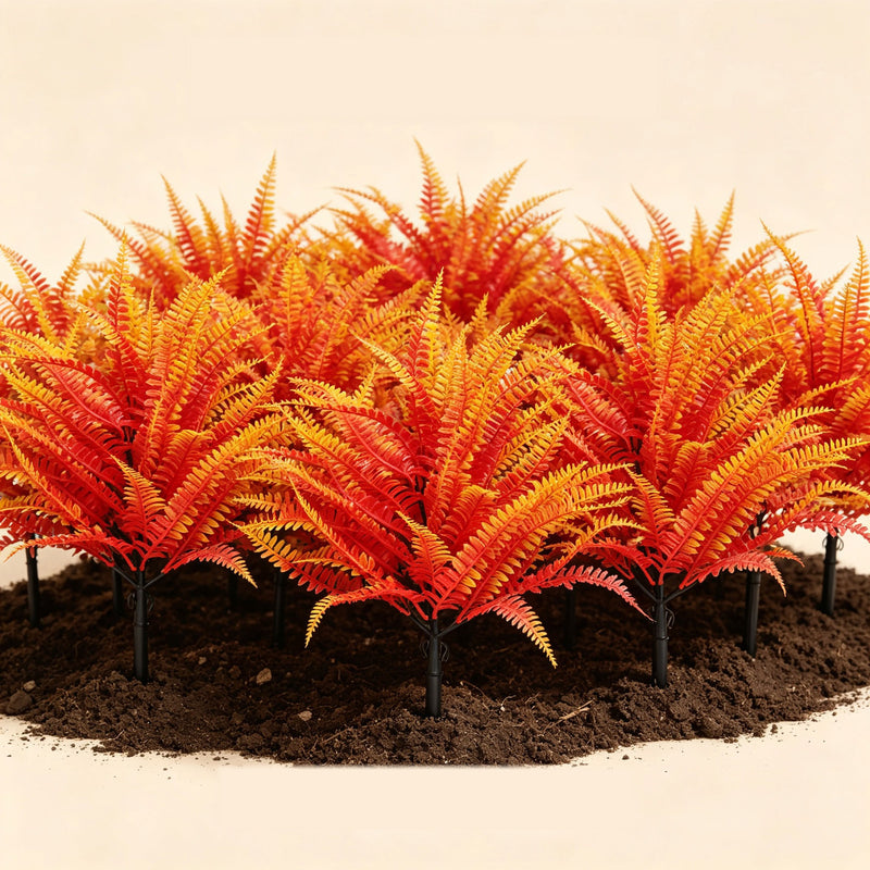 20" Artificial Persian Shield Foliage Bush, Realistic Plastic Leaves for Home Decor, Wedding Centerpieces & Commercial Displays