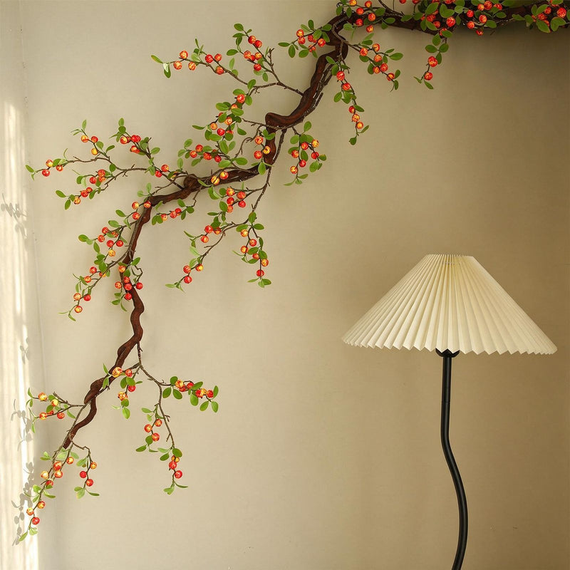 Artificial Mini Apple Bouquet, 18 Stems, 25" Tall, Silk, Red/Yellow, Rustic Floral Arrangement for Home, Wedding, Event Decor