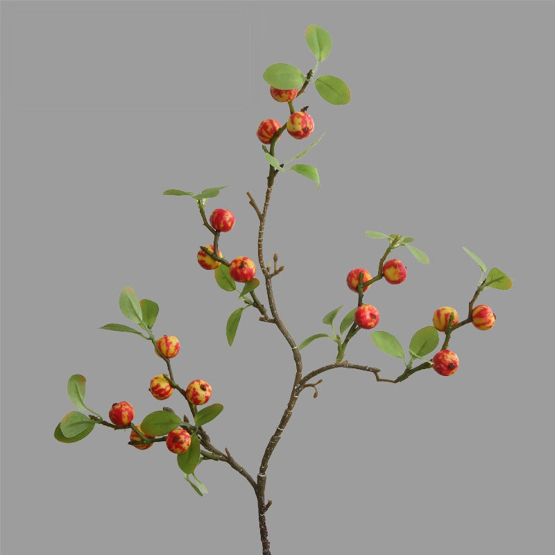 Artificial Mini Apple Bouquet, 18 Stems, 25" Tall, Silk, Red/Yellow, Rustic Floral Arrangement for Home, Wedding, Event Decor