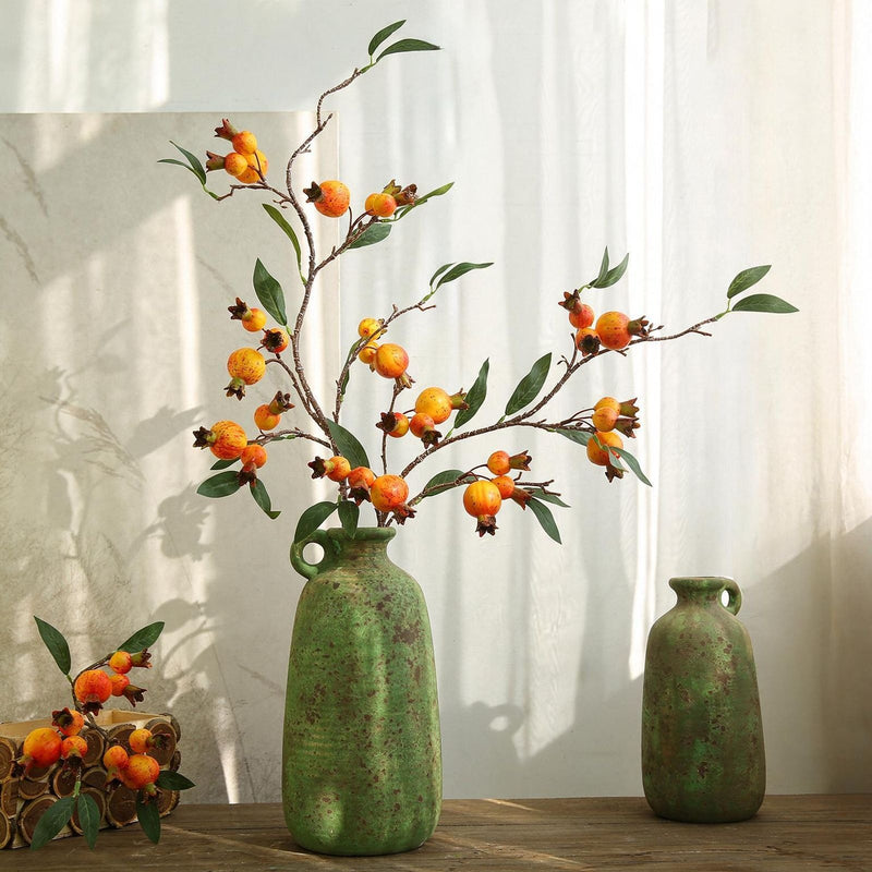 Artificial Pomegranate Bouquet, 15 Stems 4" Blooms, 39" Tall Faux Silk Flowers for Home Decor, Wedding Centerpieces, Floral Arrangements