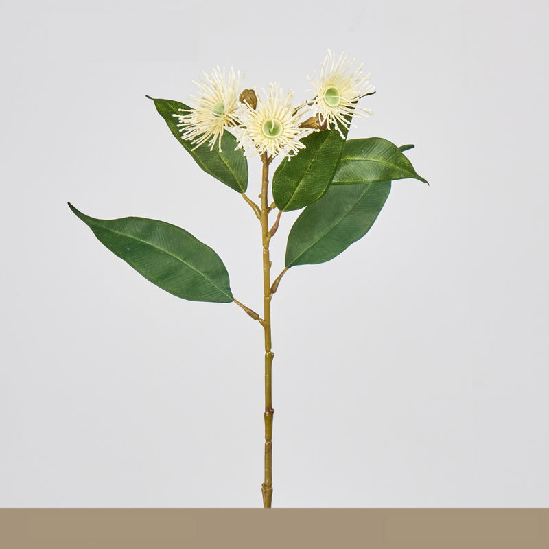 Single Stem Artificial Wild Grass with 3 Blooms, 19" Length, White & Red, for Home Decor, Weddings, Events