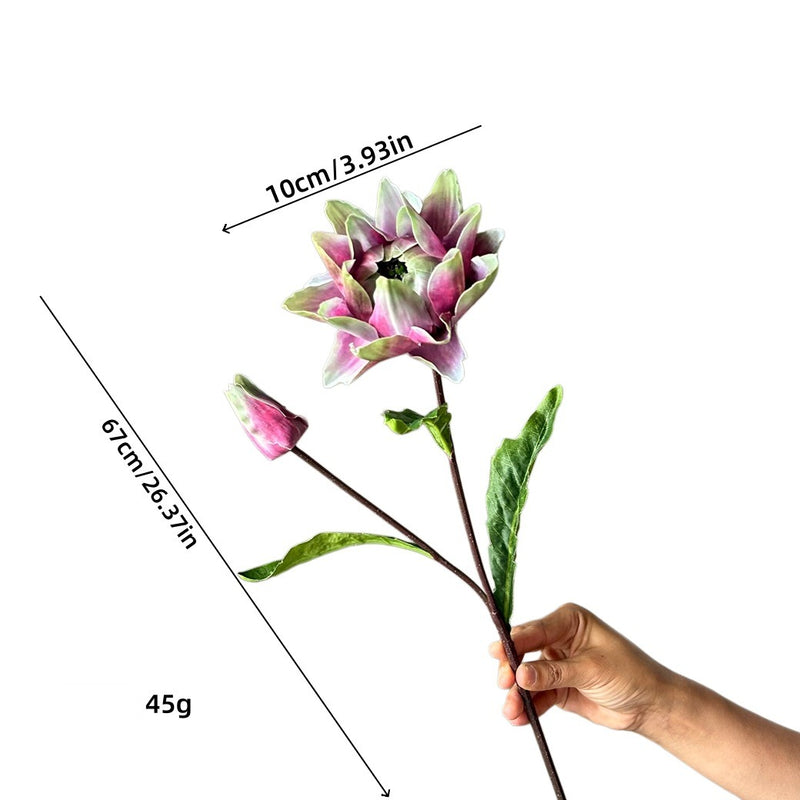 Single Stem Thistle & Bromeliad Artificial Flower, 26" Tall, Plastic, for Weddings, Events, Home Decor