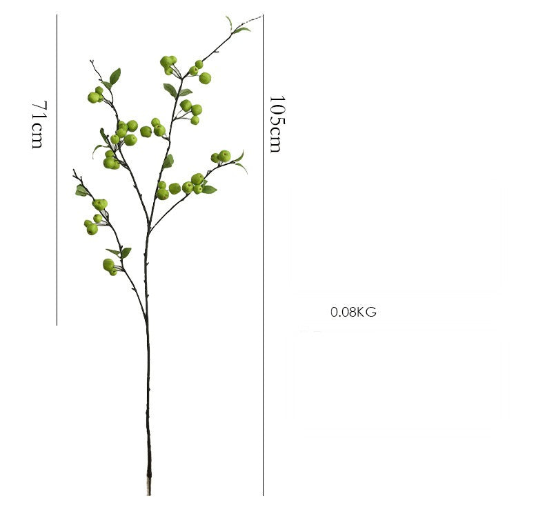 Artificial Crabapple Stem with 36 Blooms, 41" Long Single Branch Faux Silk Floral, Rustic Decor for Home Wedding Centerpiece