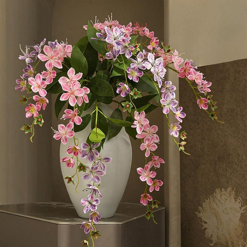 Artificial Jasmine Vine, Single Stem with 9 Blooms, 31" Tall, Silk-Like Fabric, Perfect for Home Decor, Weddings & Events