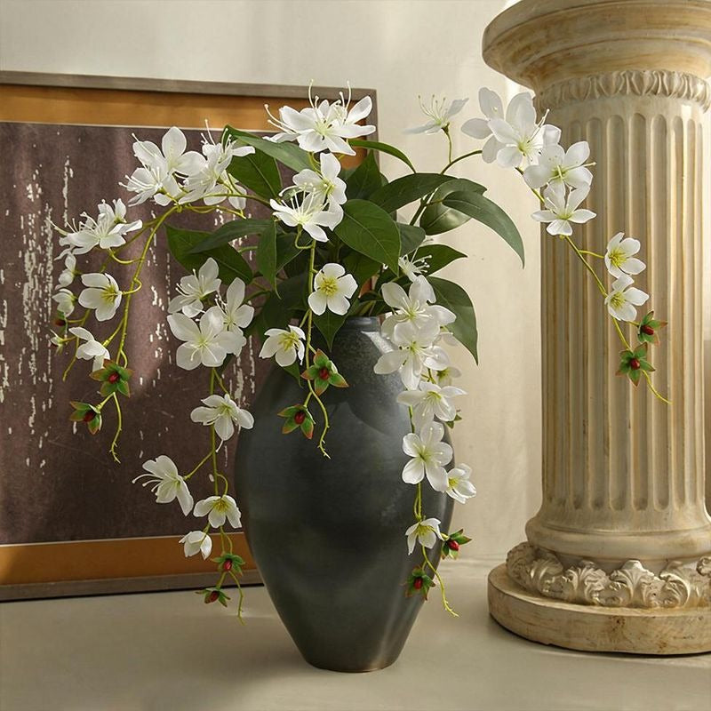 Artificial Jasmine Vine, Single Stem with 9 Blooms, 31" Tall, Silk-Like Fabric, Perfect for Home Decor, Weddings & Events