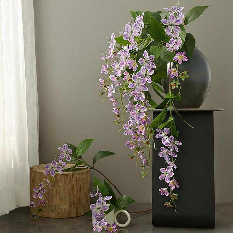 Artificial Jasmine Vine, Single Stem with 9 Blooms, 31" Tall, Silk-Like Fabric, Perfect for Home Decor, Weddings & Events