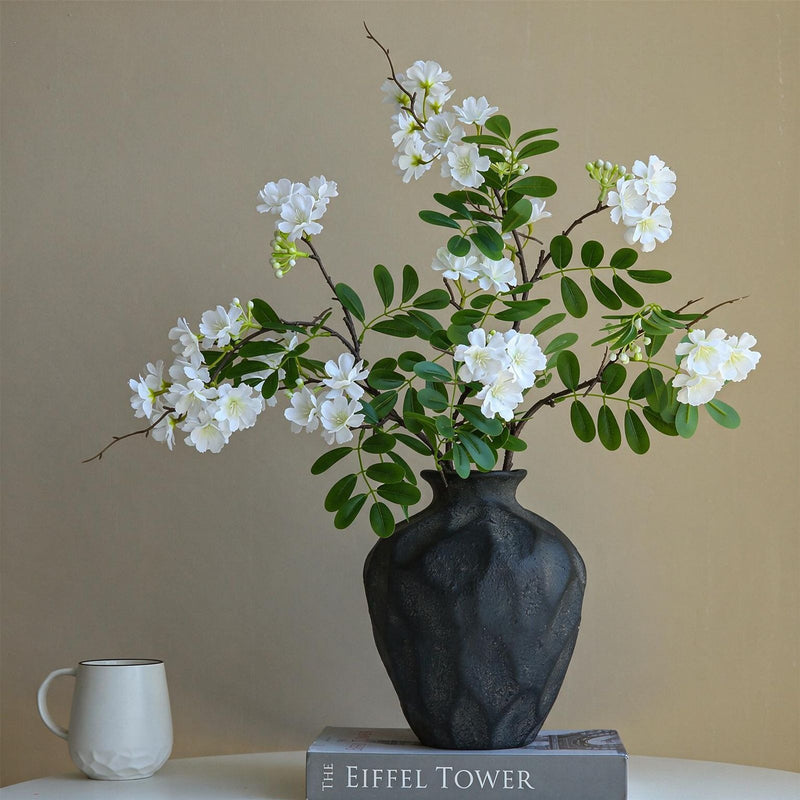 Single Stem Artificial Michelia Flower, 29" Tall, Silk Material, Modern Home & Commercial Decor, White & Pink Options