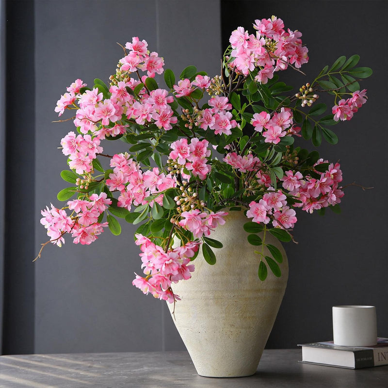 Single Stem Artificial Michelia Flower, 29" Tall, Silk Material, Modern Home & Commercial Decor, White & Pink Options