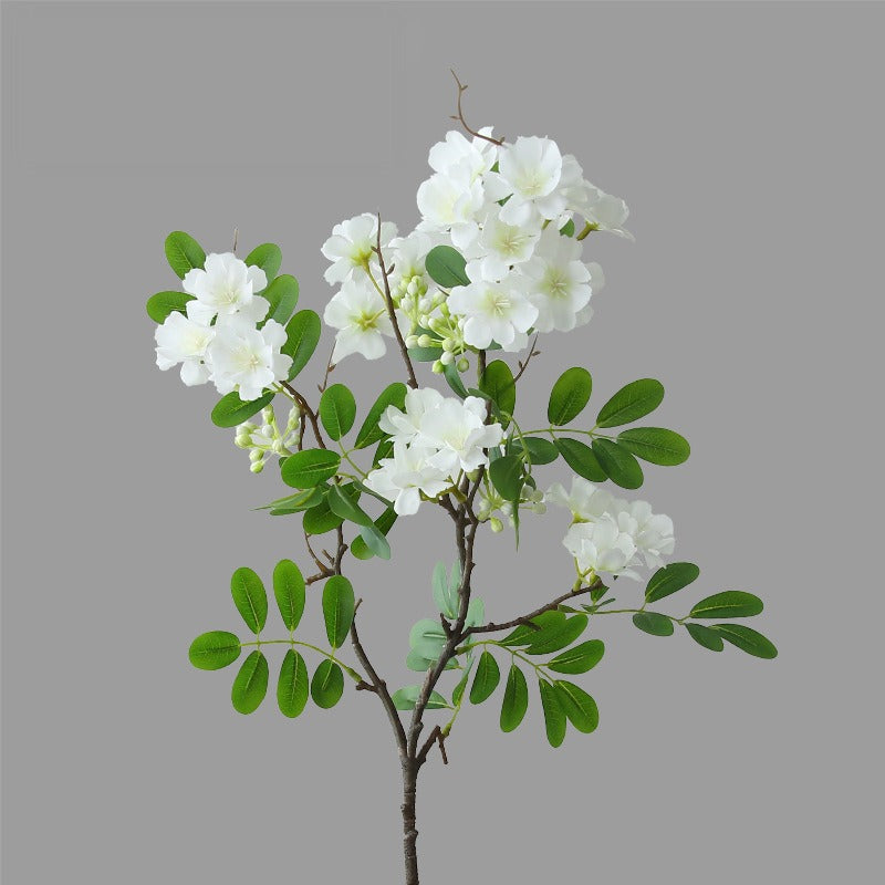 Single Stem Artificial Michelia Flower, 29" Tall, Silk Material, Modern Home & Commercial Decor, White & Pink Options