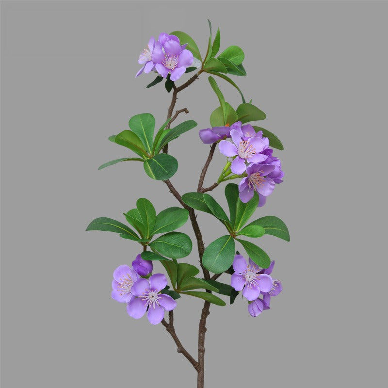 Artificial Pittosporum Flower Stem, Single Stem with 15 Blooms, 31" Tall, Silk Material, White or Purple, Modern Decor for Home, Wedding, or Commercial Spaces