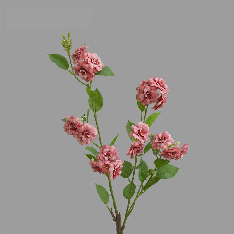 Artificial Camellia Silk Flower, 34" Single Stem with 17 Blooms, Perfect for Home Decor, Weddings, and Events, Available in White, Pink, Purple, and Rose