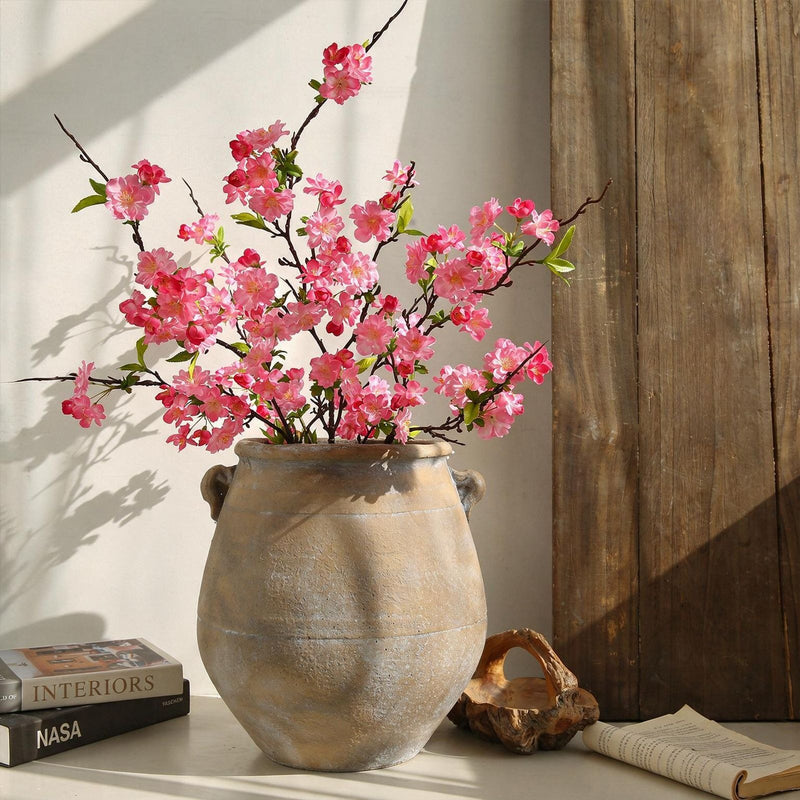 Single Stem Cherry Blossom Artificial Flower, Modern Elegant Silk Floral Decoration for Home, Wedding, and Commercial Spaces, 36"