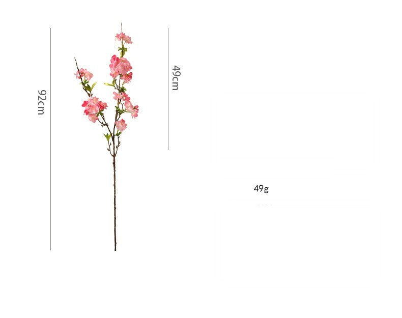 Single Stem Cherry Blossom Artificial Flower, Modern Elegant Silk Floral Decoration for Home, Wedding, and Commercial Spaces, 36"