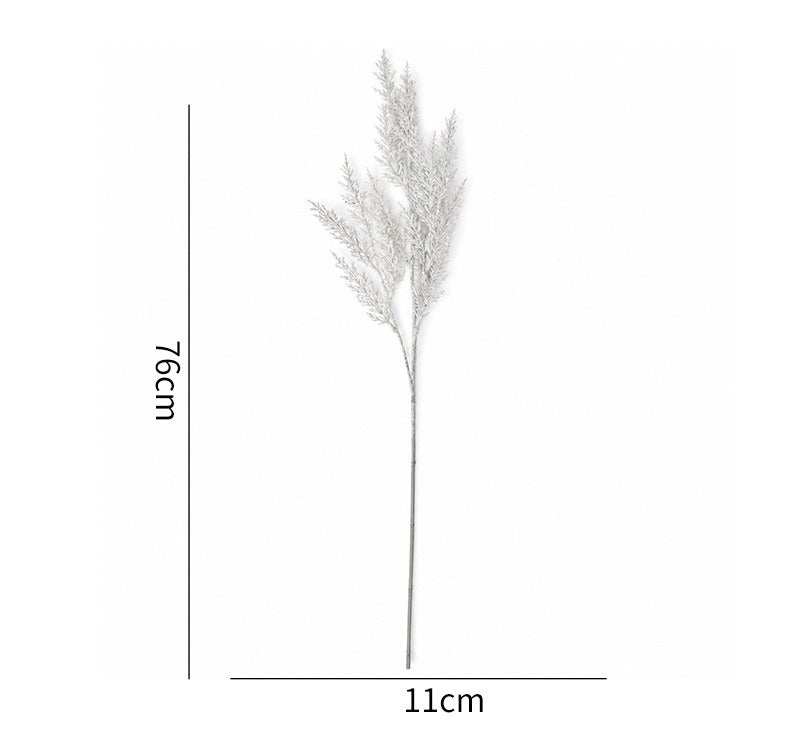 Artificial Frosted Pine Branch, 28" Single Stem, Realistic Christmas Decor, Wedding & Holiday Arrangements, Indoor Decor