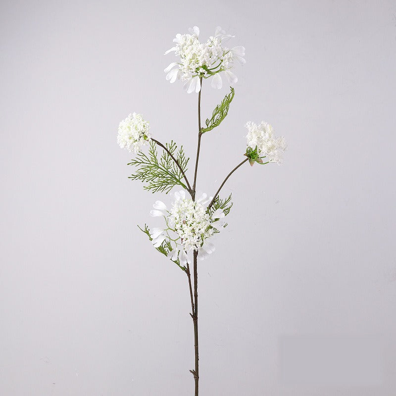 Artificial Dandelion & Snowball Flower Stem, 38" Tall Single Branch with 4 Blooms, Realistic Silk Floral for Wedding Decor, Home & Event Styling (Pink, White, Purple, Yellow)