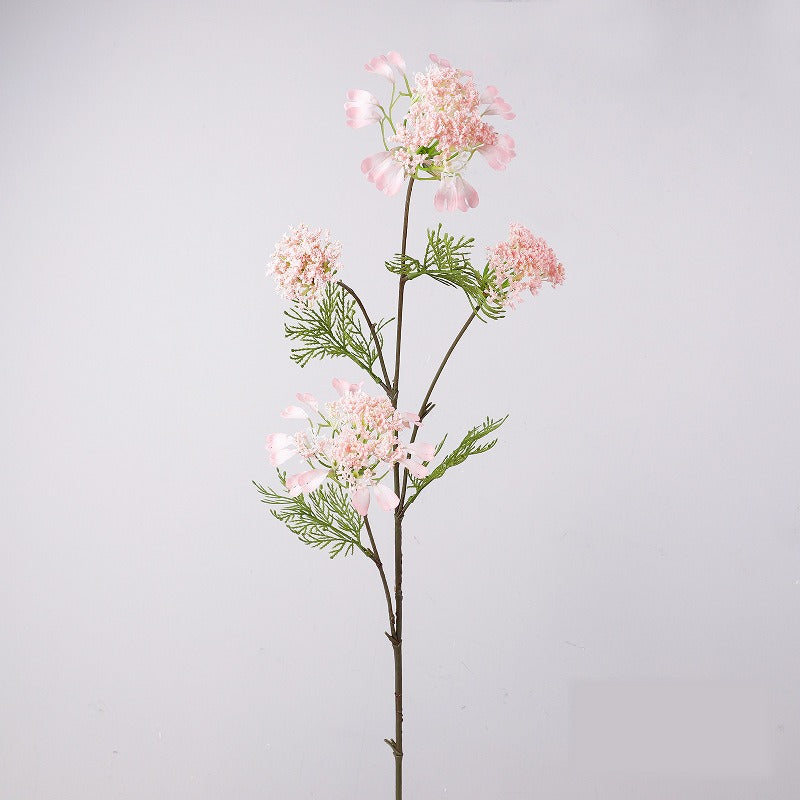 Artificial Dandelion & Snowball Flower Stem, 38" Tall Single Branch with 4 Blooms, Realistic Silk Floral for Wedding Decor, Home & Event Styling (Pink, White, Purple, Yellow)