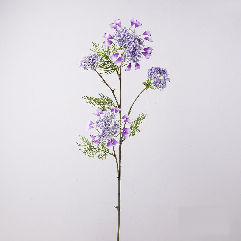 Artificial Dandelion & Snowball Flower Stem, 38" Tall Single Branch with 4 Blooms, Realistic Silk Floral for Wedding Decor, Home & Event Styling (Pink, White, Purple, Yellow)