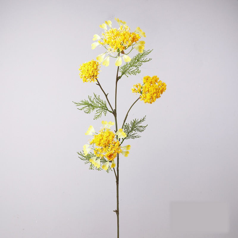 Artificial Dandelion & Snowball Flower Stem, 38" Tall Single Branch with 4 Blooms, Realistic Silk Floral for Wedding Decor, Home & Event Styling (Pink, White, Purple, Yellow)