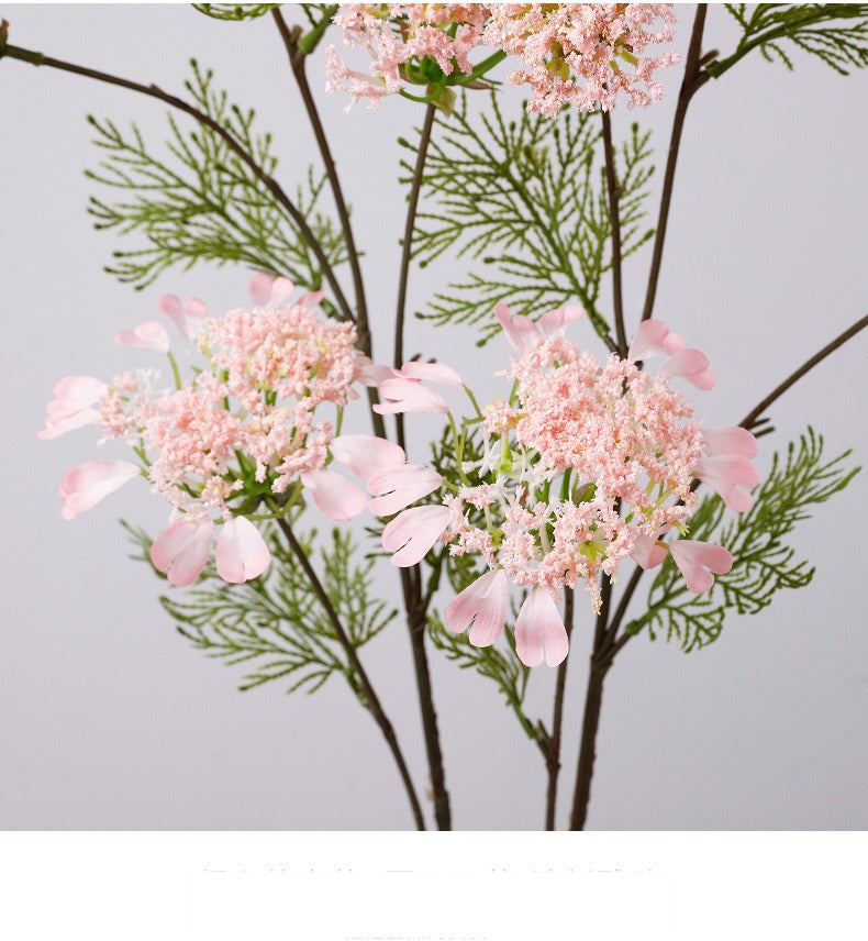 Artificial Dandelion & Snowball Flower Stem, 38" Tall Single Branch with 4 Blooms, Realistic Silk Floral for Wedding Decor, Home & Event Styling (Pink, White, Purple, Yellow)