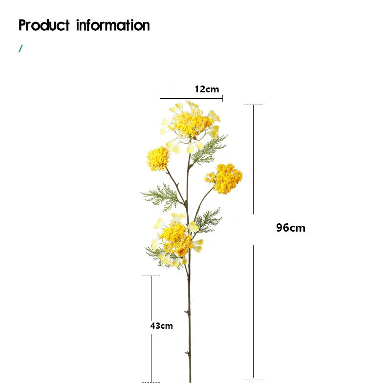 Artificial Dandelion & Snowball Flower Stem, 38" Tall Single Branch with 4 Blooms, Realistic Silk Floral for Wedding Decor, Home & Event Styling (Pink, White, Purple, Yellow)