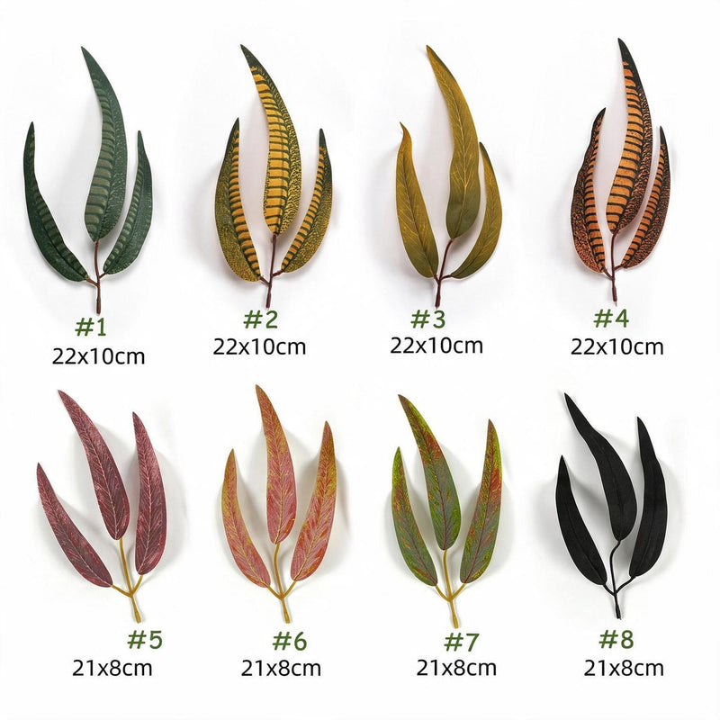 Set of 10 Artificial Feather Fern Leaves, 9" Realistic Faux Greenery Stems for DIY Floral Arrangements, Weddings, Home & Event Decor
