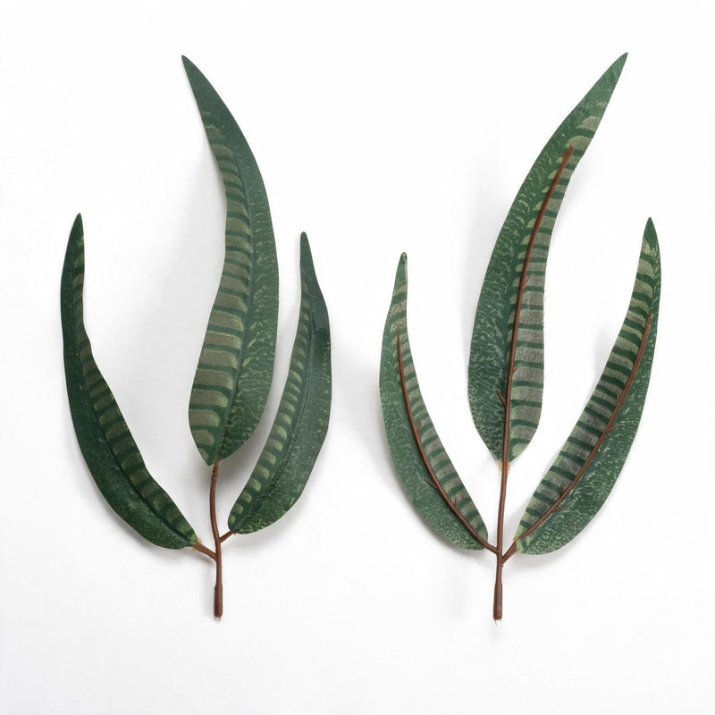Set of 10 Artificial Feather Fern Leaves, 9" Realistic Faux Greenery Stems for DIY Floral Arrangements, Weddings, Home & Event Decor