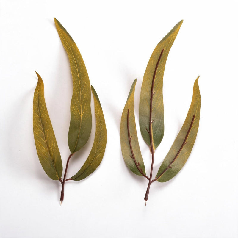 Set of 10 Artificial Feather Fern Leaves, 9" Realistic Faux Greenery Stems for DIY Floral Arrangements, Weddings, Home & Event Decor
