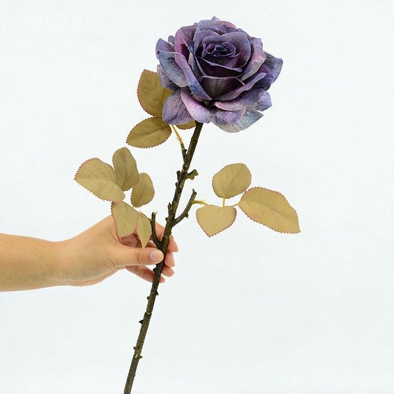Artificial Rose Bouquet, Set of 3 Stems with Large 4.5" Silk-Like Blooms, 19" Long for Weddings, Home & Office Decor